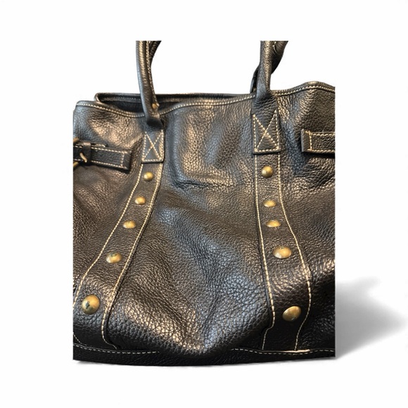 J. Crew Collection Brown Leather Shoulder Bag with Gold/Brass Accents - Picture 4 of 8